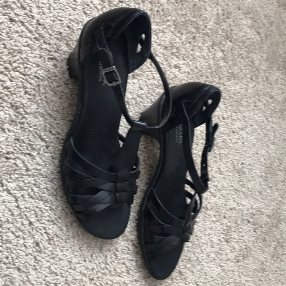 Black leather heels